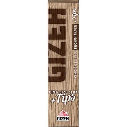 GIZEH Brown King Size Slim + Tips 26x34er