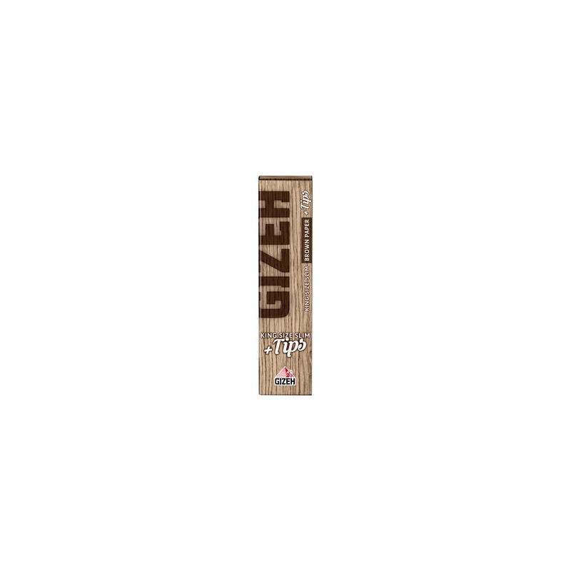 GIZEH Brown King Size Slim + Tips 26x34er