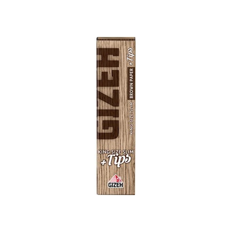 GIZEH Brown King Size Slim + Tips 26x34er GIZEH Brown King Size Slim + Tips 26x34er