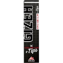 GIZEH Black King Size Slim +Tips 25x34er