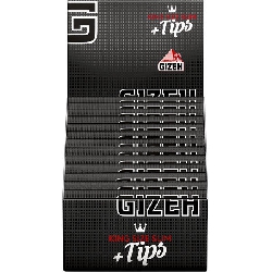 GIZEH Black King Size Slim +Tips 25x34er-0